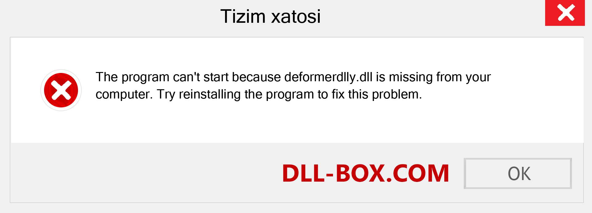 deformerdlly.dll fayli yo'qolganmi?. Windows 7, 8, 10 uchun yuklab olish - Windowsda deformerdlly dll etishmayotgan xatoni tuzating, rasmlar, rasmlar